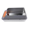 Cat Litter Box Stainless Steel Large Capacity Top Entry Anti Splashing Metal Litter Pan with Leakproof Mat for Pet