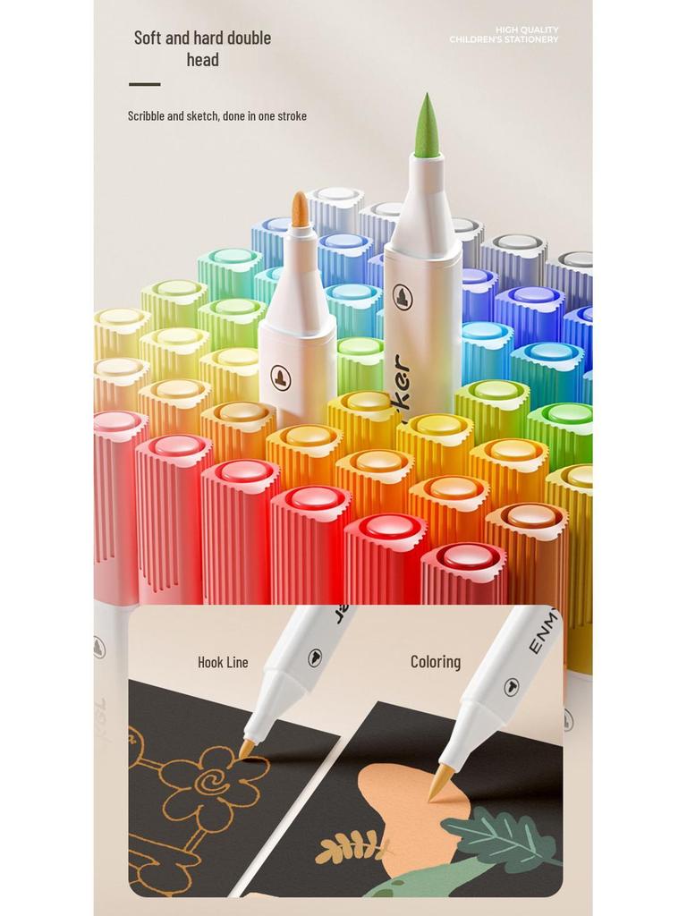 Enmi Double-Headed Washable Acrylic Marker for Students - Soft & Hard Tips