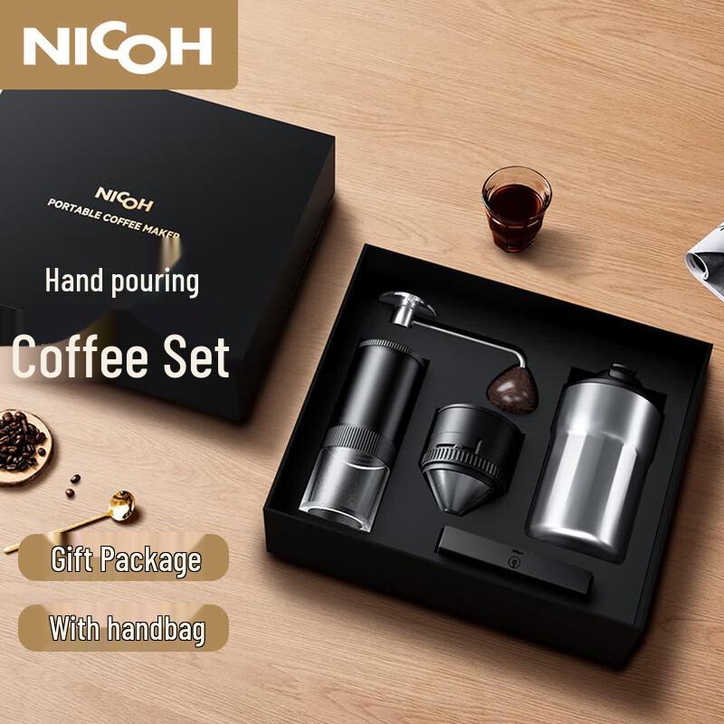 NICOH Portable Manual Coffee Grinder & Pour-over Set