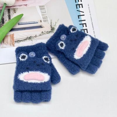 Halbfinger Cartoon neue Winter warme Kinderhandschuhe Männer und Mädchen Klapphandschuhe Kinderhandschuhe