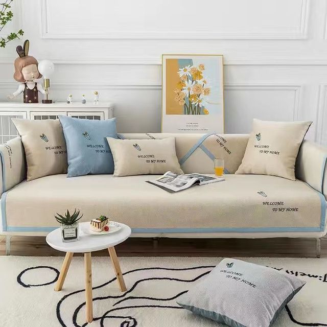 Sommer Cool Soft Ice Silk Sofabezug rutschfest waschbar Sofakissen High-End Wohnzimmermöbel staubdicht Vollbezug