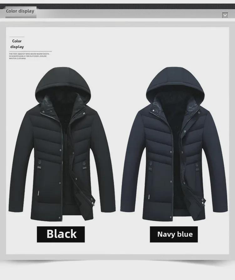 2021 Velvet-Lined Cotton Winter Coat: Men's Mid-Aged & Elderly