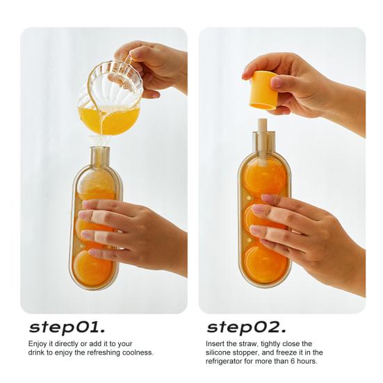 2-in-1 Silicone Popsicle & Ice Ball Mold DIY Treat Maker with Built-in Straws BPA-Free Ice Cube Tray for Cocktails Desserts Kids Snacks