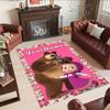 Masha Bear Customized Name Floor Rug Office Rug Perfect for Decorate Room Foyer Playrooms Dormitory Anti-slip Rug Decorate Offices