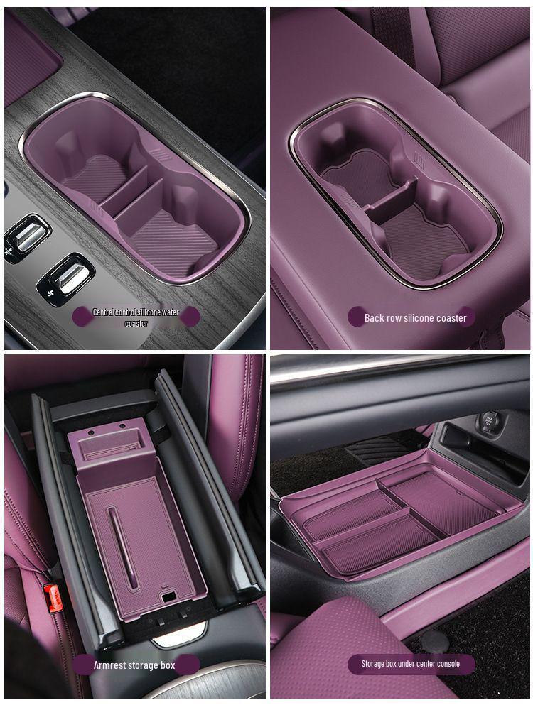 Silicone Pad Set for Xiaomi SU7: Three-Piece Car Interior and Cup Holder Accessory.
