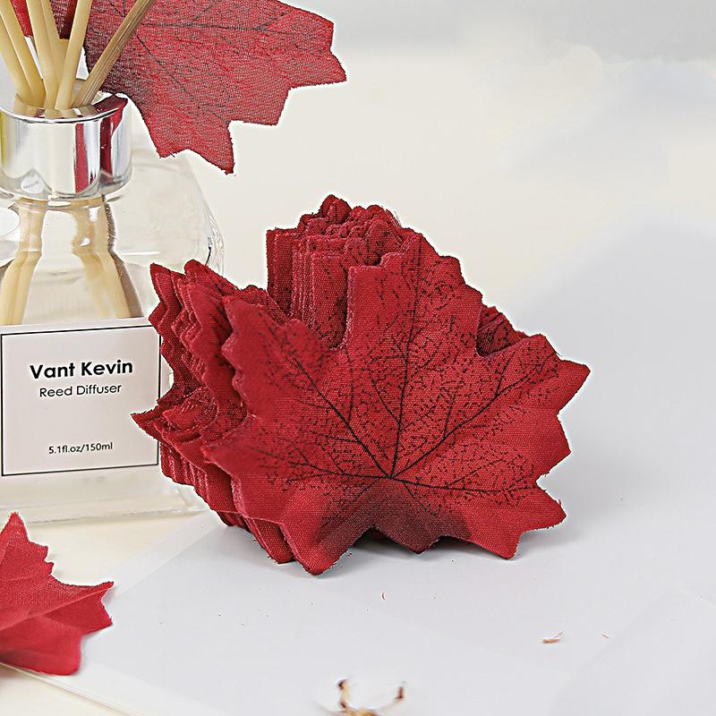 50-300Pcs Fall Artificial Maple Leaves Faux Silk Leaf For Thanksgiving Halloween Christmas Home Decor Wedding Party Supplies