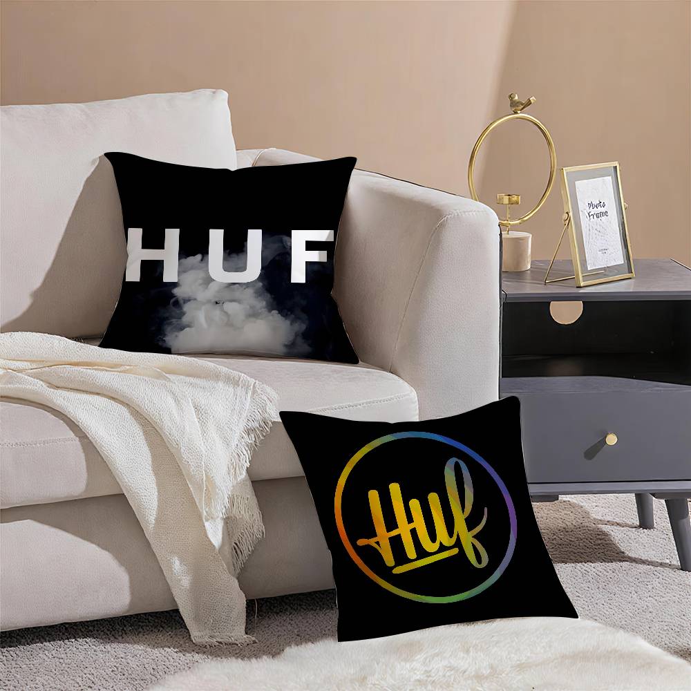 Skateboard Aesthetic Design H-HUF-MT Pillow Case Comfort Sofa Bed Silky Elegant Invisible Zipper Decorative Cushion Cover