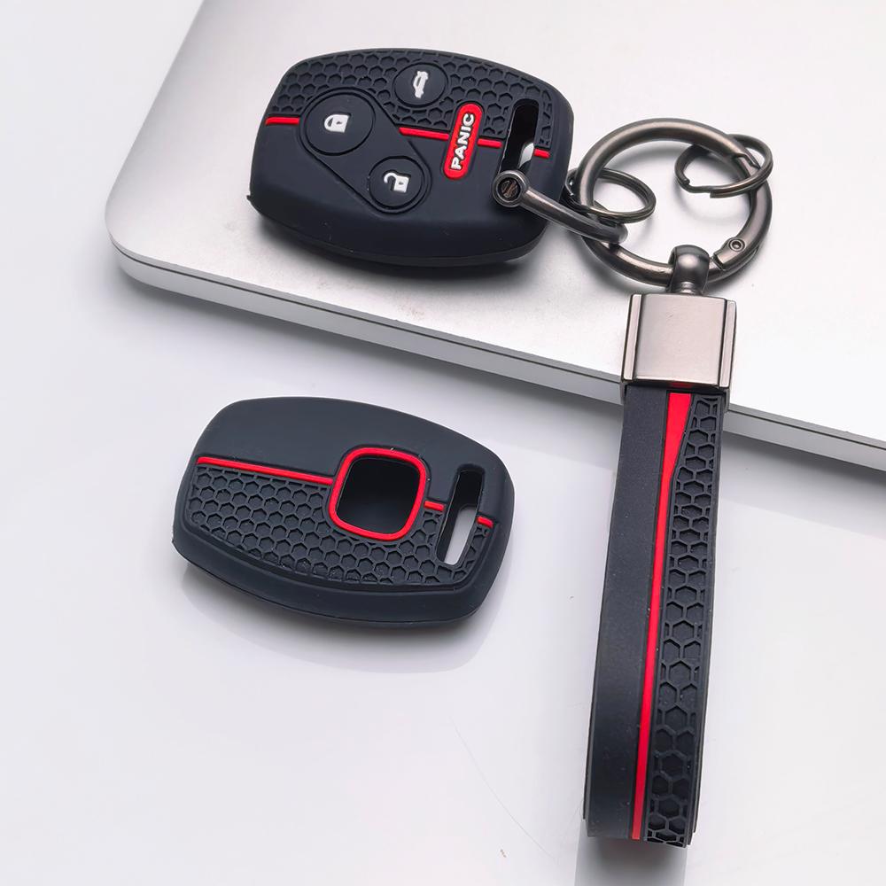 Housse de Porte-Clés pour Modèles Honda Accord Civic CRV avec Porte-Clés Surface Anti-Rayures Structure Antichoc Texture Douce au Toucher Conception Facile à Installer