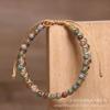 Fancy Jasper Double-Layer Beaded Bracelet – Adjustable Macramé Boho Jewelry, Earthy Stability Gift for Women