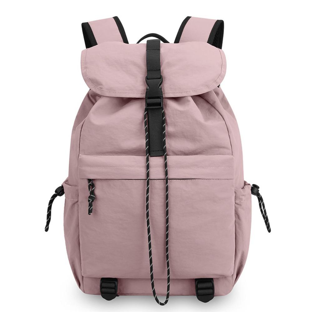 Nylon Students School Bag Daypack Shoulders Bag Lightweight Large Capacity Backpack School розовый