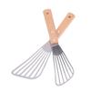 Stainless Steel Slotted Turner Fish Frying Shovel With Wooden Handle Fan-Shaped Shovel Household High-Temperature Frying Shovel
