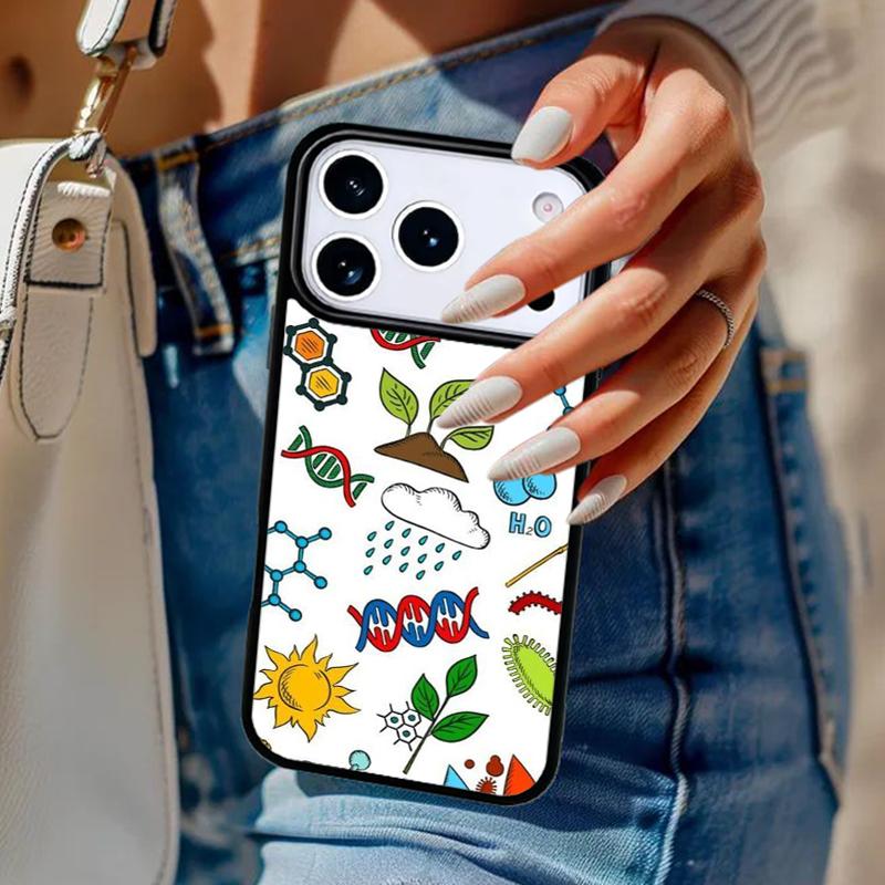 Biology and Chemistry Print Phone Case For iPhone 17 Air 14 15 13 12 Max Cover For Apple 14 15 16 16e 11 Pro Max Plus Coque