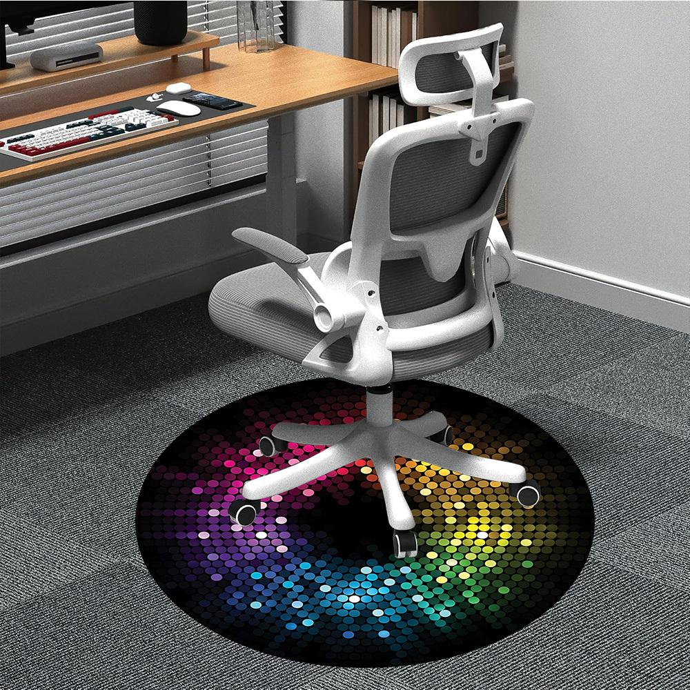 

1pc Color Wheel Chair Carpet for Office - Durable, Ideal for Chair Mats, Stylish & Functional Decorative Rug yy260130077 80cm by 80cm