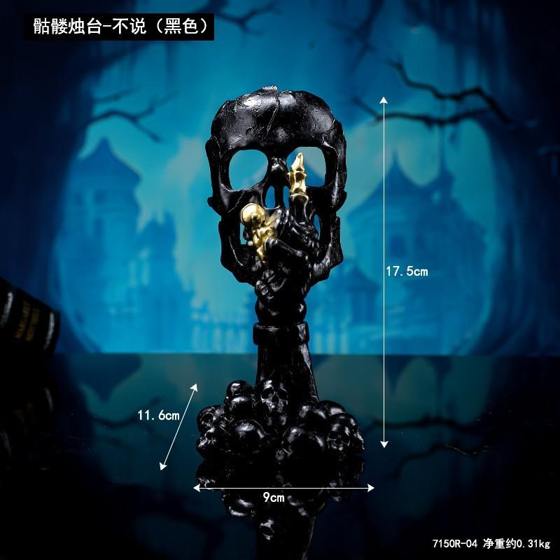 Halloween Skull Candlestick Creative Ghost Hand Ornament Ghost Festival Arrangement Props Horror Atmosphere Skull Candlestick