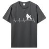 Heartbeat Poodle T-shirt Funny Tshirt Dog Lover Funny Pure Cotton Short Sleeve Tees O-Neck T Shirt Oversize Clothing