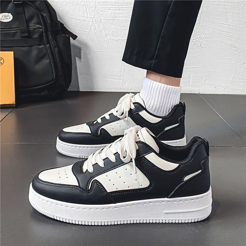 Spring Men's Shoes New Breathable White Shoes for Men's Students Korean Style Versatile Thick-soled Sneakers Casual Board Shoes