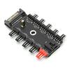 Fan Hub 4‑Pin PWM Integrated Power Supply Adapter Cable 1 To 10 Splitter for CPU CoolingSATA Port