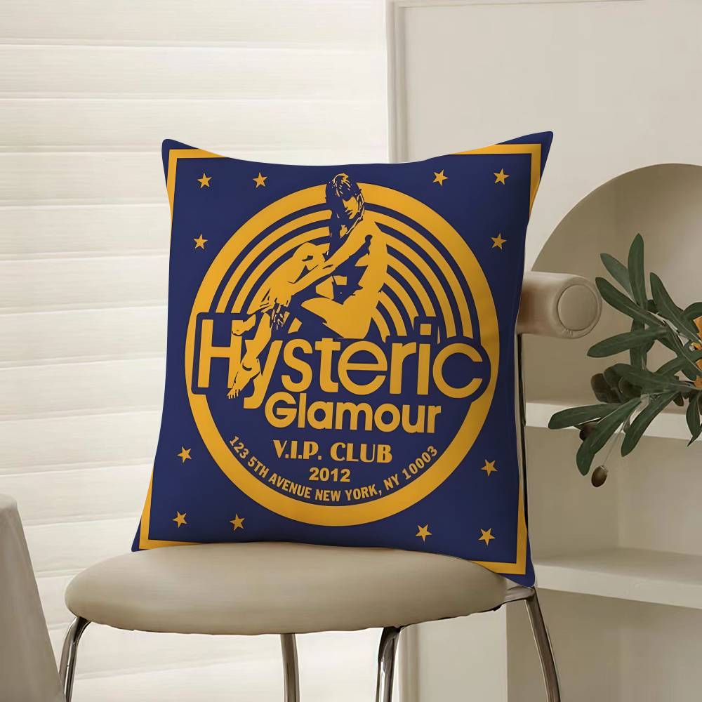 Яп-Модный H-Hysteric Casual Glamour Наволочка Комфорт Диван-кровать Шелковистый элегантный Невидимая молния Декоративная наволочка 12x12Inch