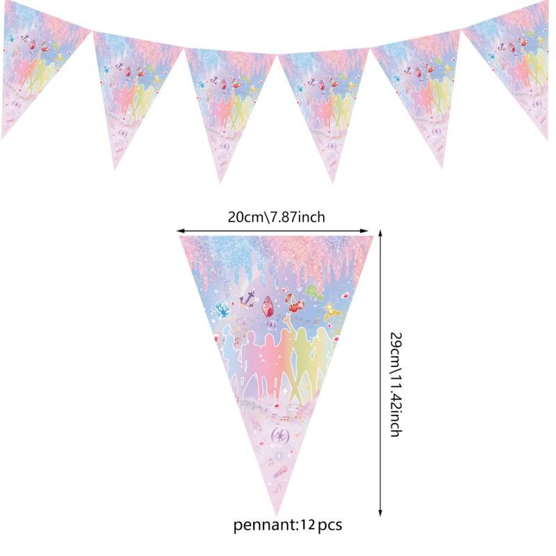 Kpop Girls Theme Party Decoration Birthday Party Banner Balloons Accessories Idol Girls Group Cake Plate Paper Cups Tableware
