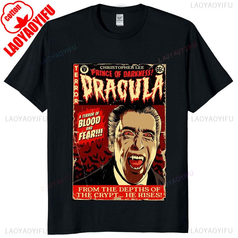 Vintage Dracula Horror Graphic Tshirt Bram Stoker Novel Print Unisex Gothic Streetwear Classic Tee