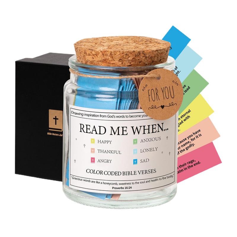 Christian Cards Jar Colorful Bible Verses Jar Handmade Christian Colorful Bible Jar Glass Best Wishes Note For Reading Christmas