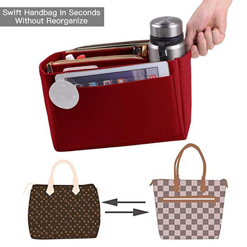Damen Make-up Organizer/ Filz-Einsatztasche für Handtasche Reise Innentasche Tragbare Kosmetiktaschen Passend für Neverfull