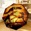 Dinosaur Moonlit Adventure Umbrella 8-Frame for Travel, camping, Casual Lightweight Portable Umbrella, Essential for every family Holidays Gift
