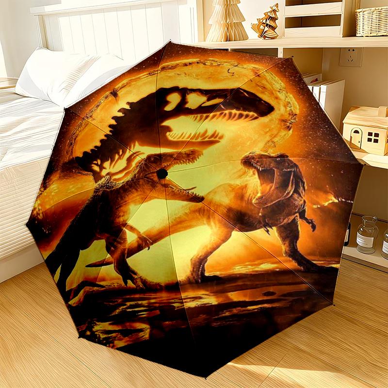 Dinosaur Moonlit Adventure Umbrella 8-Frame for Travel, camping, Casual Lightweight Portable Umbrella, Essential for every family Holidays Gift