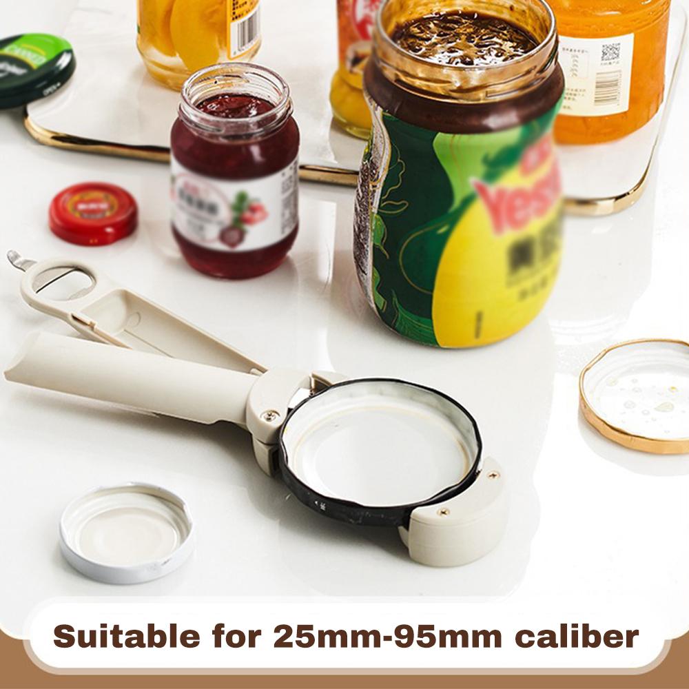 Multifunctional Bottle Opener Retractable Can Opener with Magnetic Back Adjustable Jar Lid Gripper for Weak Hands