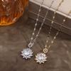 Sunflower Titanium Steel Diamond Clavicle Necklace for Women - Luxury & Versatile Choker Accessory