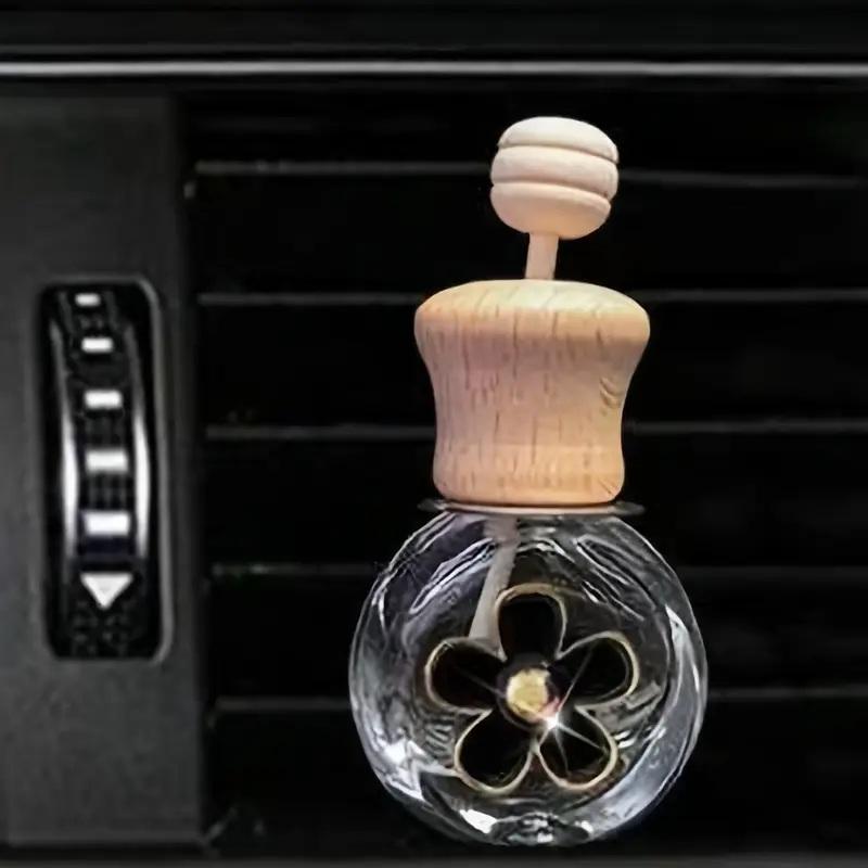 2pcs Car Fragrance Empty Glass Bottle Cute Freshener Bottle Perfume Clip Air Vent Outlet Aromatherapy Essential Oils Diffuser