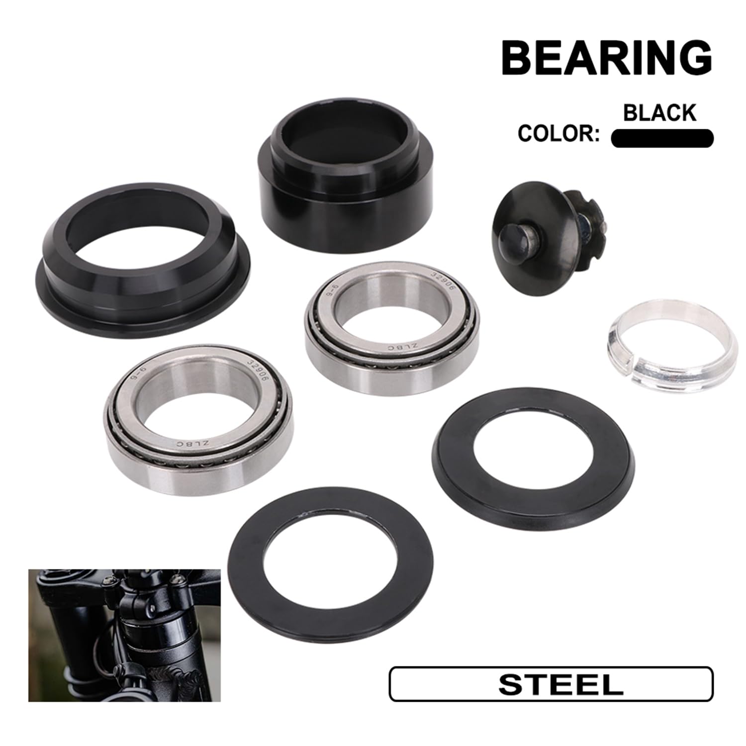 Electric Dirt Bike Headset Fork Bearing Kit Bearing Steel for Surron LBX Sur Ron Light Bee X/S