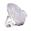 Anello in Argento Sterling 925 Fatto a Mano con Pietra Preziosa Moonstone Arcobaleno Naturale S.9 n6s72