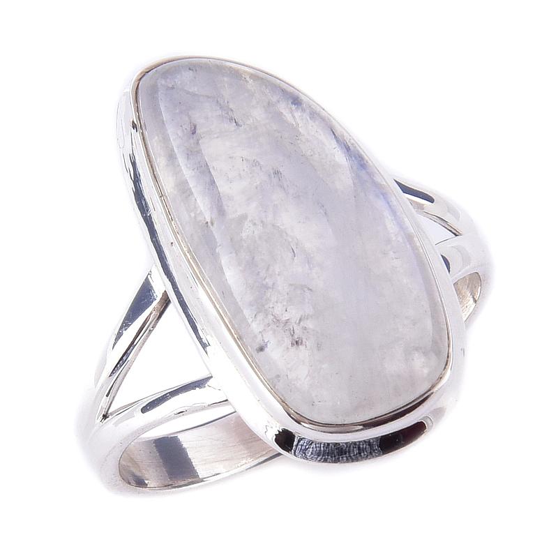 Anello in Argento Sterling 925 Fatto a Mano con Pietra Preziosa Moonstone Arcobaleno Naturale S.9 n6s72