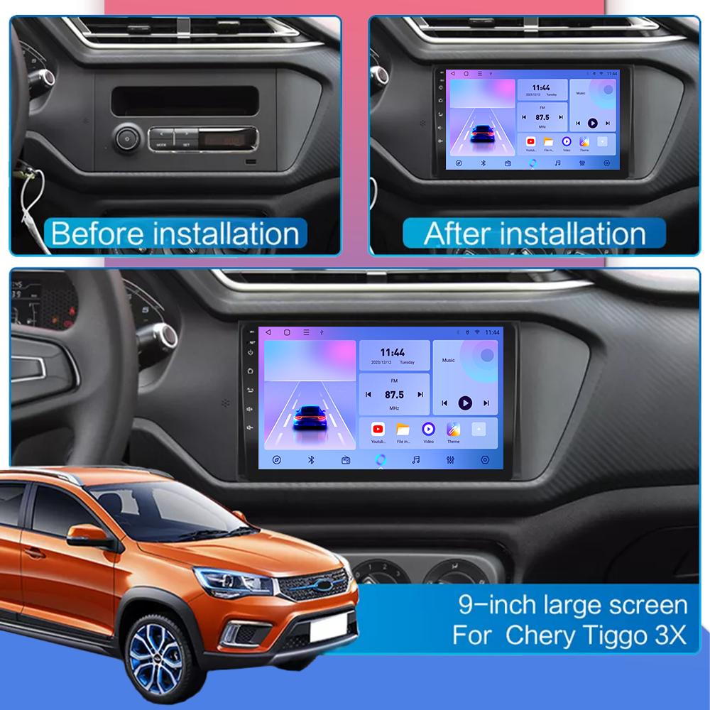Car Radio Android Auto Carplay For Chery Tiggo 3 2016-2018 Multimedia Player Head Unit Stereo GPS Navigation BT WIFI 1+16GB