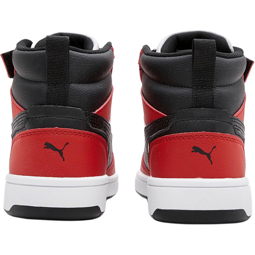 Puma Rebound V6 Mid Ac Jr Versatile Comfortable Mid-Top Kids Skate Shoes Kids Skate Shoes Red White Black 404317-02