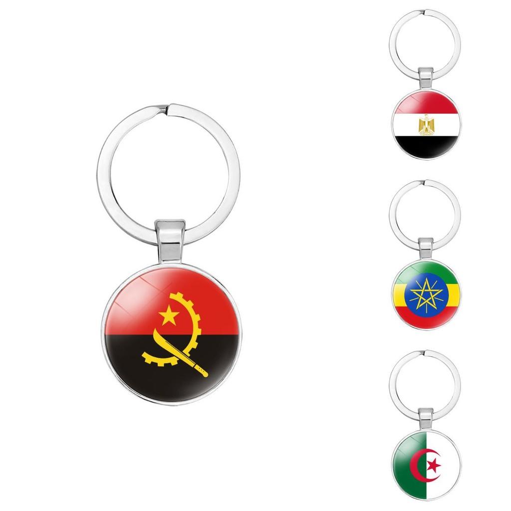 Country Durable African Flag Keychain Charm Zinc Alloy For Occasions All