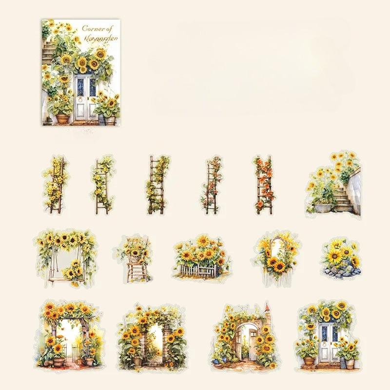 30 Sheet Beautiful Garden Themed Stickers Elegant Garden Scenes for Hand Account Decoration Scrapbook Collage