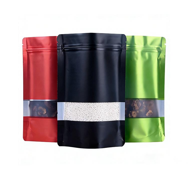 4x6 Inch Resealable Thick Mylar Bags Window Smell Proof PE Stand Foil Pouch Packaging for Food for Cookies Potato Chips Storage
