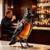 Fine Wine Server Crow Whiskey Decanter, 350ml Capacity Liquor Glass Bottle, Craft Container Decorative Alcohol Dispenser for Home Kitchen Bar Holiday