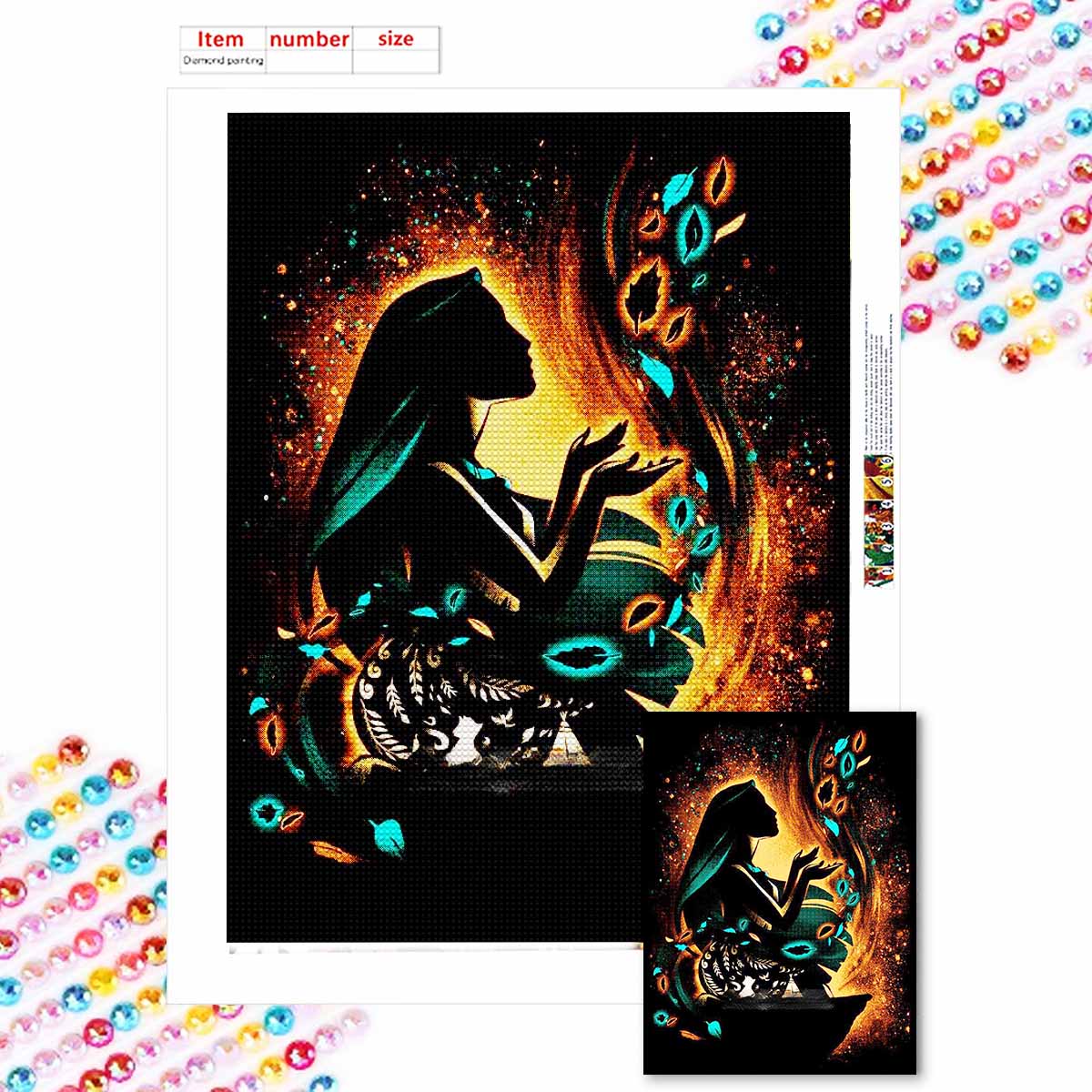 

Полная круглая алмазная живопись Грустная принцесса Искусство Стразы Картина Мозаика Сделай сам 5D Вышивка крестом Домашнее украшение Round 20x30cm