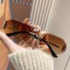 Mi New Metal Sunglasses Women's Frameless Curved Fashion Sunglasses High-end Trendy Small Frame Sunglasses 90322