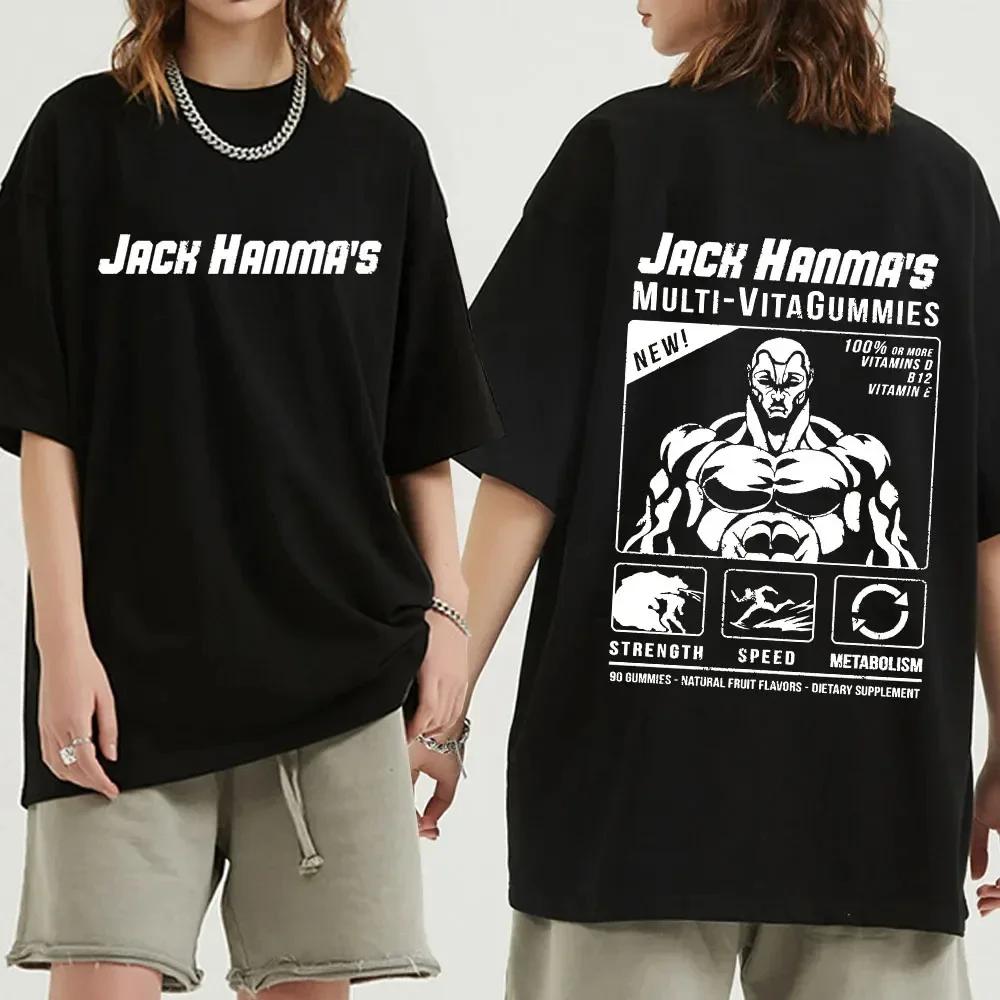 Anime Baki The Grappler T Shirt Yujiro Hanma Gym Short Sleevet T-shirts Men's 100% Cotton Casual Tee Shirt Streetwear Y2k