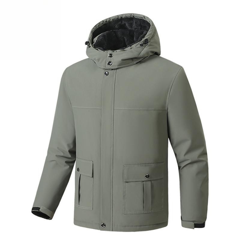 Fashionable and Versatile Men's Thickened Warm Winter Jacket - Wrinkle Resistant Lightweight Soft and Cozy Long Sleeve Down Jacket