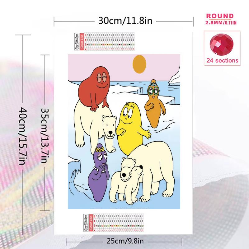 Barbapapa 100% Round Full Drill 5D DIY Diamond Painting Embroidery Cross Stitch Rhinestone Décor