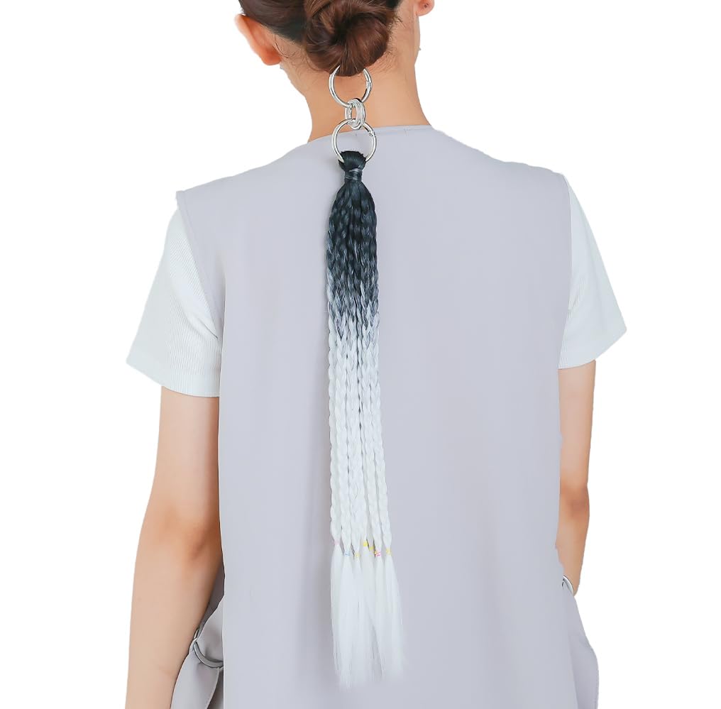 

Кольцо для хвоста Плетеный кончик парика BKxWT. Черный x Белый wgt817BKxWT