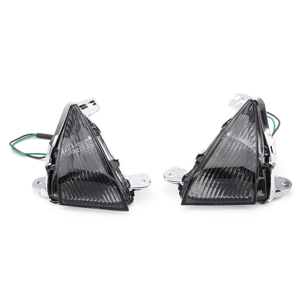 Bruce Shark Motorcycle Front Turn Signals for Kawasaki Ninja and 650F Concours & ZX14R, ZX10R, (Smoke)