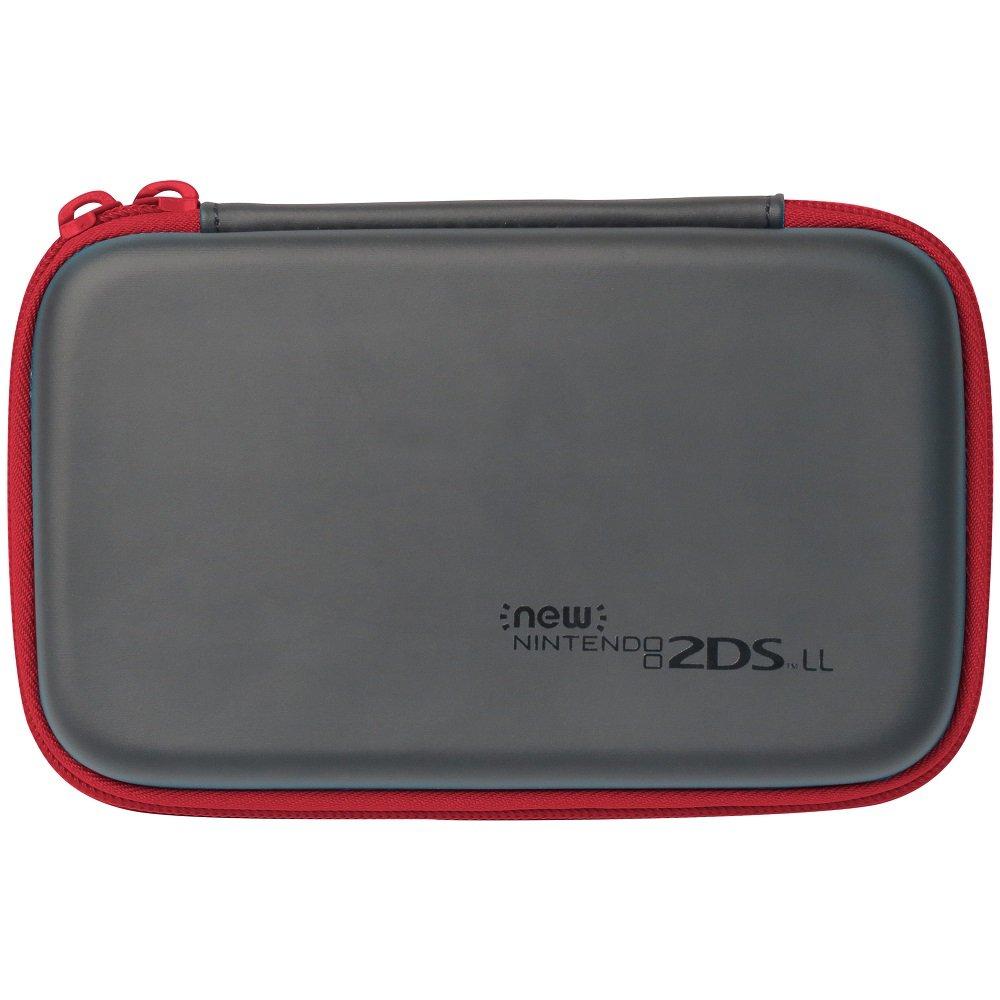 Mit 2DS Slim Hard Pouch für New Nintendo 2DS LL Schwarz x Rot [Kompatibel LL]