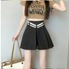 Mode Lässig Hohe Taille Locker Weites Bein A-Linie Rockshorts Koreanisch Sommer Kurze Röcke Damen Unregelmäßig Plissiert Reißverschluss Patchwork Kurz