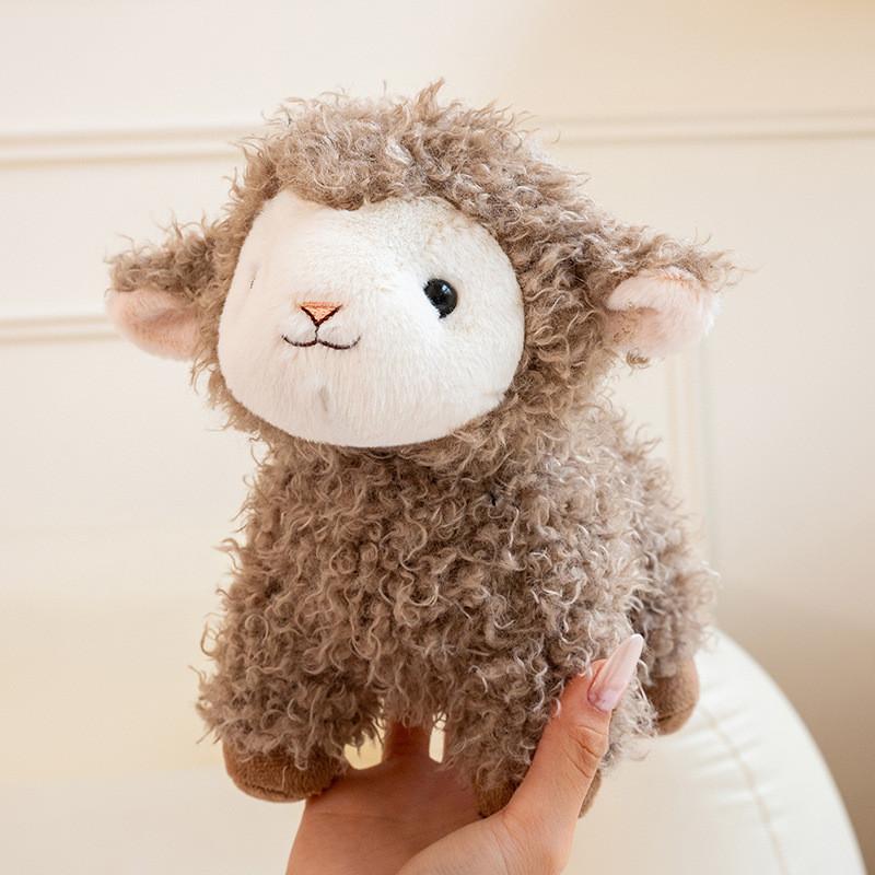 Cute Curly Wool Sheep Plush Toy With Pp Cotton Filling For Children And Gift Giving